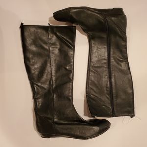 Black Knee-Hi Leather boots